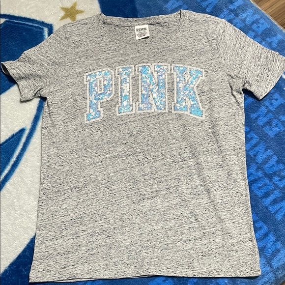 PINK Victoria's Secret Heather Gray Kids Tee - Picture 1 of 4